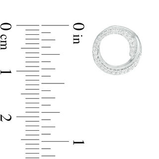 0.15 CT. T.W. Diamond Swirl Circle Stud Earrings in Sterling Silver|Peoples Jewellers