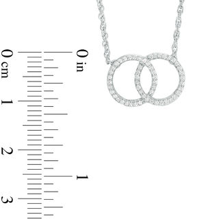 0.18 CT. T.W. Diamond Interlocking Circles Necklace in Sterling Silver - 17.5"|Peoples Jewellers