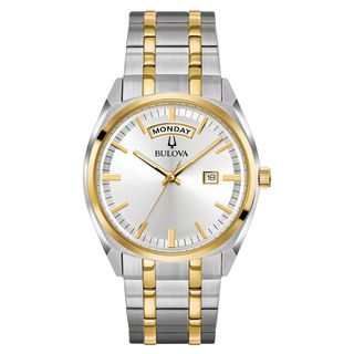 Men's Bulova Surveyor Two-Tone Watch with Silver-Tone Dial (Model: 98C127)|Peoples Jewellers