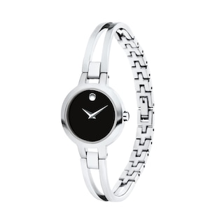 Ladies' Movado Amorosa® Bangle Watch with Black Dial (Model: 0607153)|Peoples Jewellers