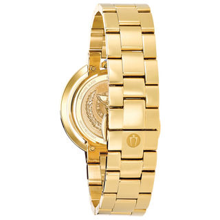 Ladies’ Bulova Rubaiyat Diamond Accent Gold-Tone Watch with Silver-White Dial (Model: 97P125)|Peoples Jewellers