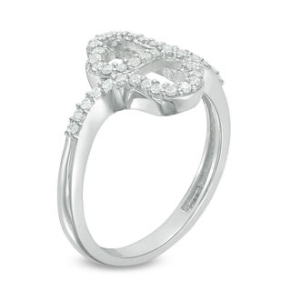 0.29 CT. T.W. Diamond Bypass Heart Ring in Sterling Silver|Peoples Jewellers