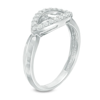 0.23 CT. T.W. Diamond Sideways Open Marquise Ring in Sterling Silver|Peoples Jewellers