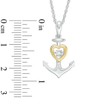 Unstoppable Love™ Diamond Accent Solitaire Heart Anchor Pendant in Sterling Silver and 10K Gold|Peoples Jewellers
