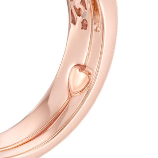Perfect Fit 0.37 CT. T.W. Composite Diamond Double Frame Heart-Shank Interlocking Bridal Set in 10K Rose Gold|Peoples Jewellers