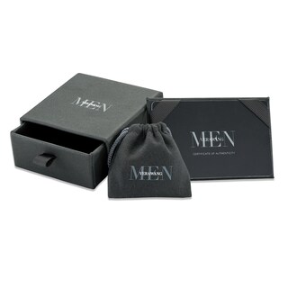 Vera Wang Love Collection Men's 0.04 CT. Black Diamond Solitaire Wedding Band in 14K White Gold|Peoples Jewellers