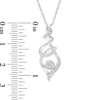 Diamond Accent Swirl Flame Pendant in Sterling Silver|Peoples Jewellers