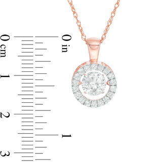 Unstoppable Love™ 6.5mm Lab-Created White Sapphire Frame Pendant in Sterling Silver with 14K Rose Gold Plate|Peoples Jewellers
