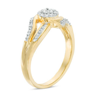 0.145 CT. T.W. Diamond Frame Bypass Promise Ring in 10K Gold|Peoples Jewellers