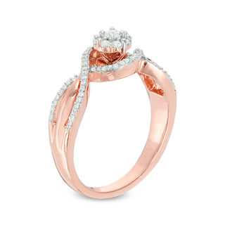 0.23 CT. T.W. Diamond Frame Promise Ring in 10K Rose Gold|Peoples Jewellers