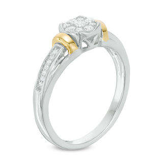 0.18 CT. T.W. Composite Diamond Collar Promise Ring in Sterling Silver and 10K Gold|Peoples Jewellers