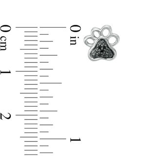 0.05 CT. T.W. Black Diamond Dog Paw Single Stud Earring in Sterling Silver|Peoples Jewellers
