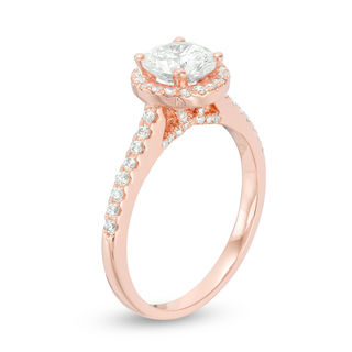 Celebration Canadian Ideal 1.30 CT. T.W. Certified Diamond Frame Engagement Ring in 14K Rose Gold (I/I1)|Peoples Jewellers