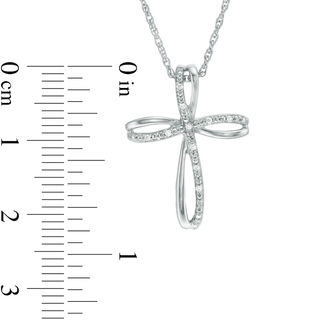 Diamond Accent Loop Cross Pendant in Sterling Silver|Peoples Jewellers