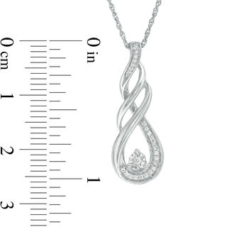 0.085 CT. T.W. Diamond Flame Pendant in Sterling Silver|Peoples Jewellers
