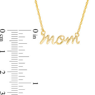 Cursive "mom" Necklace in 10K Gold - 17.25"|Peoples Jewellers