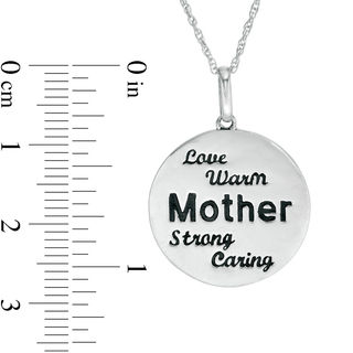 "Mother" Round Disc Pendant in 10K White Gold|Peoples Jewellers