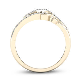 0.15 CT. T.W. Diamond Triple Infinity Multi-Row Ring in 10K Gold|Peoples Jewellers