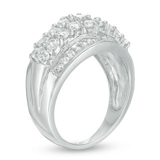 1.45 CT. T.W. Composite Diamond Multi-Row Ring in 10K White Gold|Peoples Jewellers