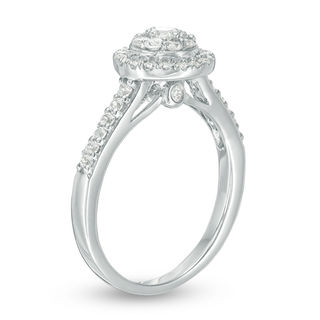 0.45 CT. T.W. Diamond Double Frame Ring in 10K White Gold|Peoples Jewellers