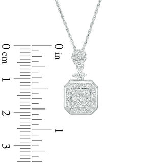0.37 CT. T.W. Multi-Diamond Square Pendant in 10K White Gold|Peoples Jewellers