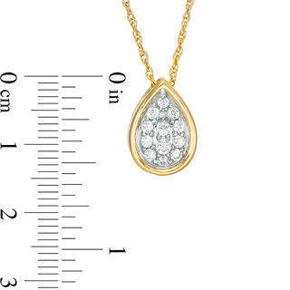 0.29 CT. T.W. Multi-Diamond Teardrop Pendant in 10K Gold|Peoples Jewellers