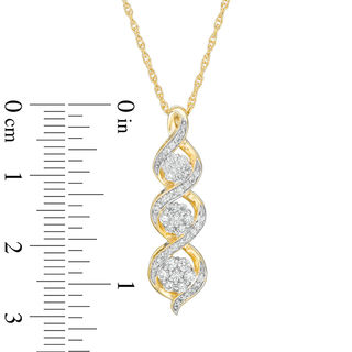 0.37 CT. T.W. Composite Diamond Three Stone Twist Pendant in 10K Gold|Peoples Jewellers