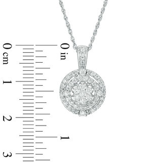 0.45 CT. T.W. Multi-Diamond Double Frame Pendant in 10K White Gold|Peoples Jewellers