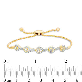 Interwoven™ 0.15 CT. T.W. Diamond Bolo Bracelet in 10K Gold - 9.5"|Peoples Jewellers