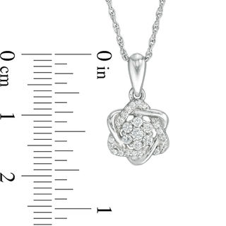 0.145 CT. T.W. Composite Diamond Love Knot Pendant in 10K White Gold|Peoples Jewellers