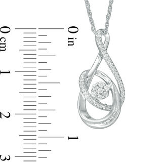 0.115 CT. T.W. Composite Diamond Teardrop Loop Pendant in 10K White Gold|Peoples Jewellers