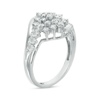 0.69 CT. T.W. Composite Diamond Starburst Bypass Engagement Ring in 10K Gold|Peoples Jewellers