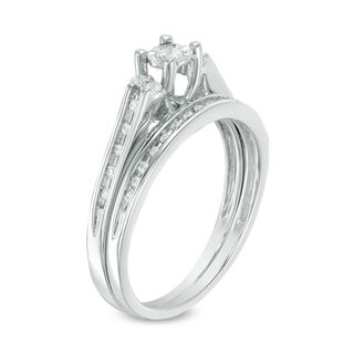 0.23 CT. T.W. Diamond Duo-Sides Bridal Set in Sterling Silver|Peoples Jewellers
