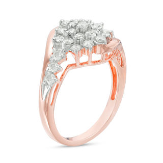 0.69 CT. T.W. Composite Diamond Starburst Bypass Engagement Ring in 10K Rose Gold|Peoples Jewellers