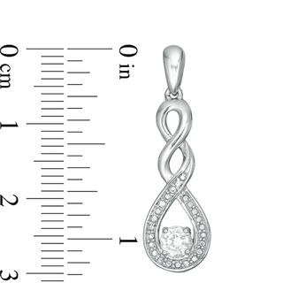 Lab-Created White Sapphire and Beaded Cascading Infinity Pendant and Drop Earrings Set in Sterling Silver|Peoples Jewellers