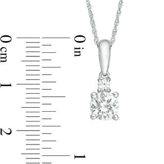 Lab-Created White Sapphire Duo Pendant and Drop Earrings Set in 10K White Gold|Peoples Jewellers