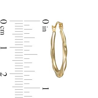 21.0mm Twist Oval Hoop Earrings in 14K Gold|Peoples Jewellers