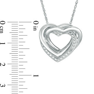 Diamond Accent Interlocking Hearts Pendant in Sterling Silver|Peoples Jewellers