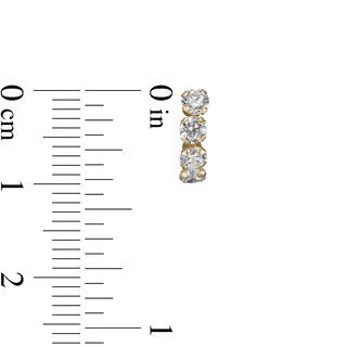 3.0mm Cubic Zirconia Four Stone Curved Stud Earrings in 14K Gold|Peoples Jewellers