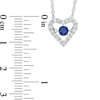 Unstoppable Love™ Lab-Created Blue and White Sapphire Heart Pendant in Sterling Silver|Peoples Jewellers