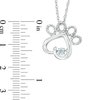 Unstoppable Love™ Aquamarine and Diamond Accent Paw Print Pendant in Sterling Silver|Peoples Jewellers