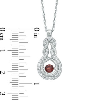 Unstoppable Love™ Lab-Created Ruby and White Sapphire Woven Pendant in Sterling Silver|Peoples Jewellers