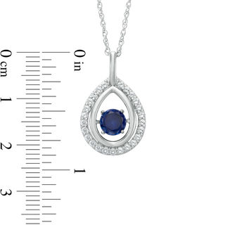 Unstoppable Love™ 5.7mm Lab-Created Blue and White Sapphire Teardrop Pendant in Sterling Silver|Peoples Jewellers