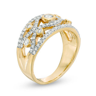 0.45 CT. T.W. Diamond Wave Ring in 10K Gold|Peoples Jewellers
