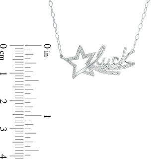 Diamond Accent "luck" Shooting Star Necklace in Sterling Silver|Peoples Jewellers