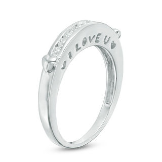 0.18 CT. T.W. Diamond Nine Stone Collar Anniversary Band in 10K White Gold|Peoples Jewellers