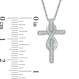 0.085 CT. T.W. Diamond Infinity Cross Pendant in Sterling Silver|Peoples Jewellers