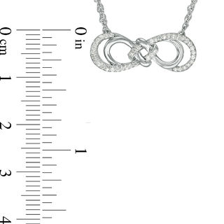 0.147 CT. T.W. Diamond Love Knot Double Sideways Infinity Necklace in Sterling Silver|Peoples Jewellers