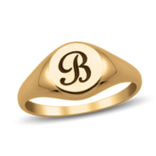 Ladies' Script Initial Signet Ring (1 Initial) | Peoples Jewellers