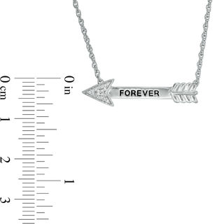 Diamond Accent "FOREVER" Arrow Necklace in Sterling Silver - 17"|Peoples Jewellers